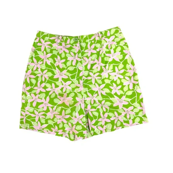 Lilly Pulitzer Pink & Green Lily Print Shorts Size 10 - Picture 10 of 10